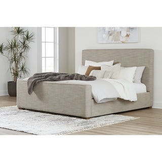 Signature Design by Ashley Dakmore Brown Upholstered Bed - Bed Bath ...