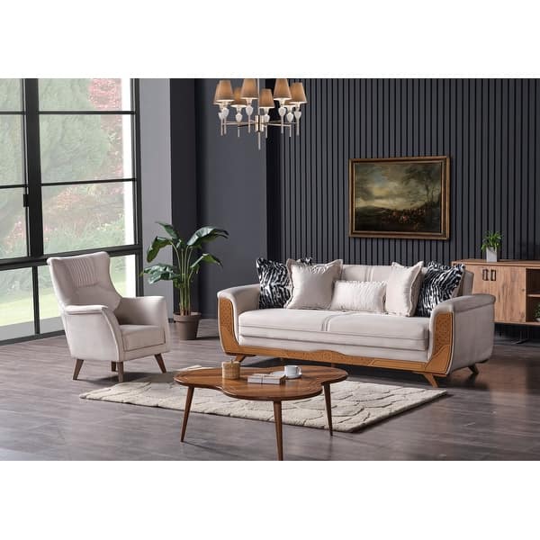 slide 1 of 31, Alyans 2-piece 1 Sofa And 1 Chair Living Room Set Cream