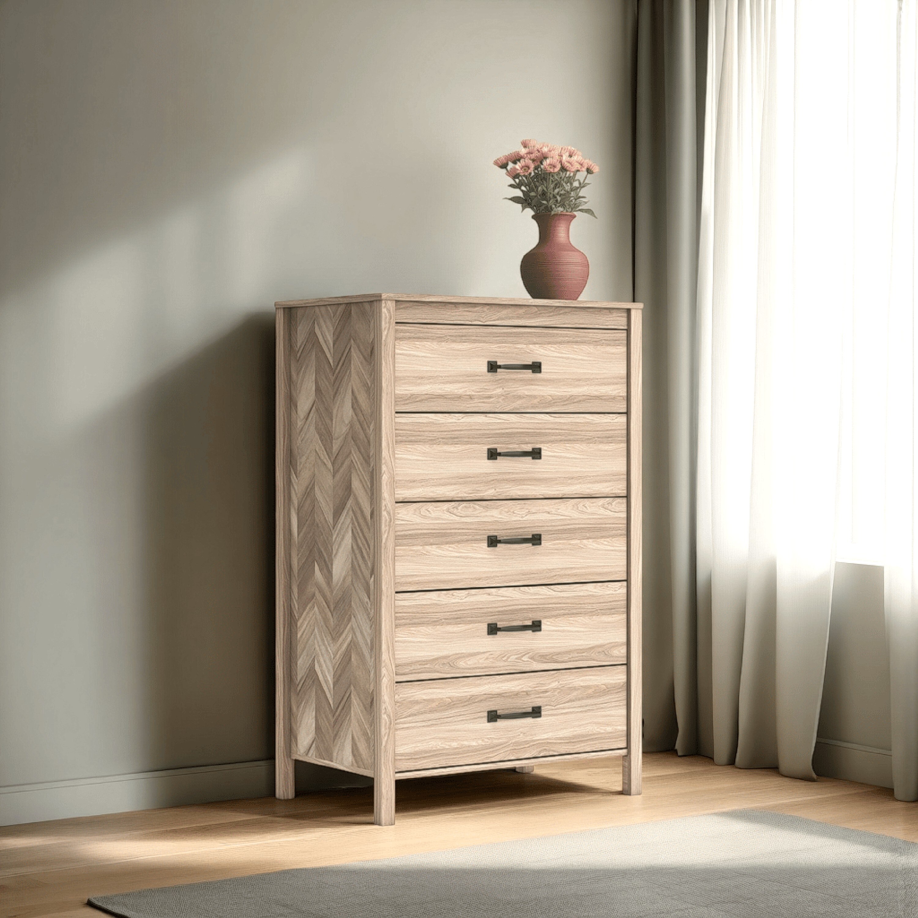 tall light brown dresser Mid-Century 9-Drawer Extra Large Dresser Light Brown (Set of 3)