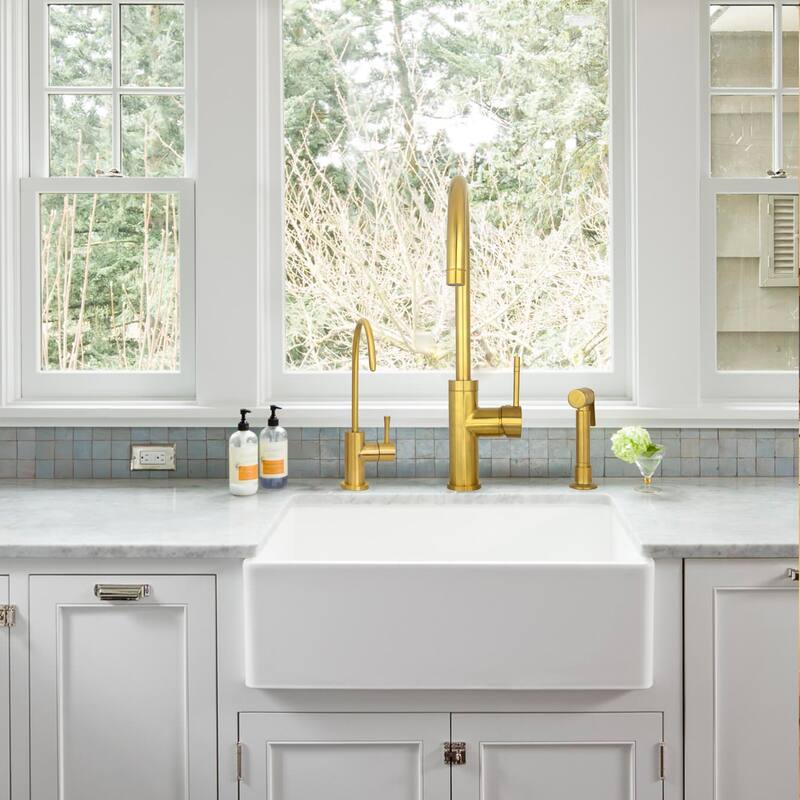 One-Handle Widespread Kitchen Faucet with Side Spray