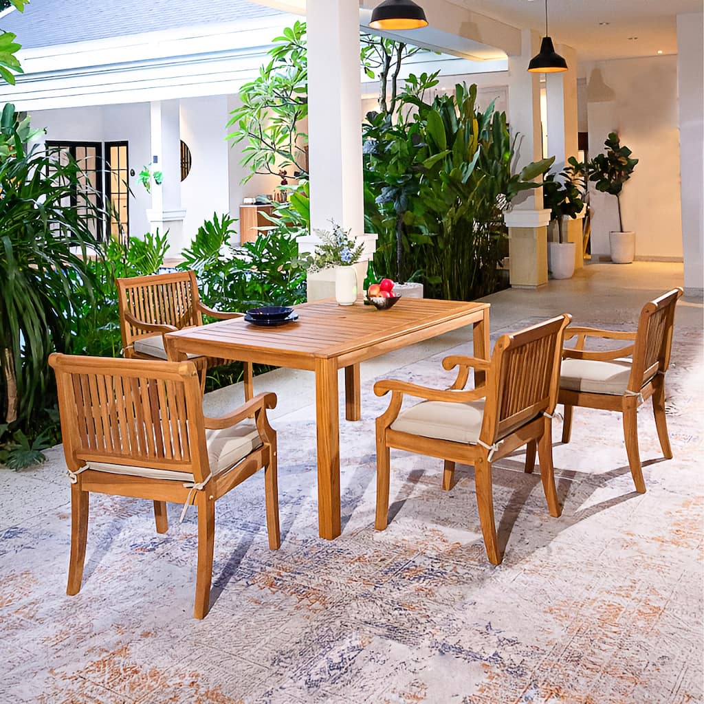 Cambridge Casual Aspen 5-piece Teak Outdoor Dining Set with Cushion