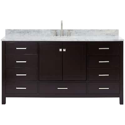 Ariel A067SCW2OVO Cambridge 67" Free Standing Single Oval Basin Vanity