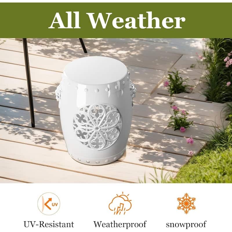 3-in-1 Storage Ottoman Chair, Resin Stool with Floral Pattern, Realistic Lion Head, Lift Top Lid and Built-In Light Feature