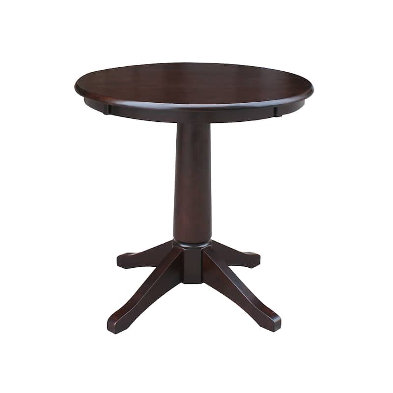30" Round Pedestal Dining Table - Mocha - Dining Height