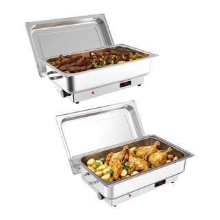 Garvee Garvee 2-Pack 1 x 1/1 Size Pan Stainless Steel Electric Food Warmers ...