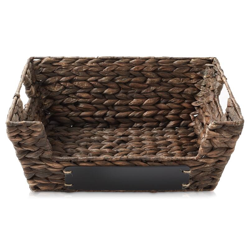 2pk Seagrass Water Hyacinth Pantry Baskets with Handles Wide Kitchen