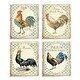 Set of 4 Vintage Chickens Wall Art Canvas Prints 8