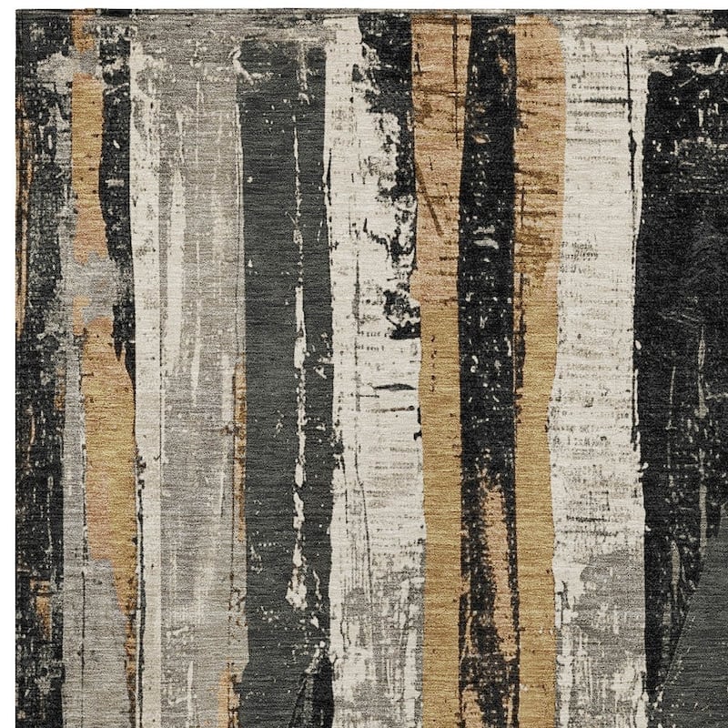 HomeRoots Striped Transitional Rectangle Outdoor Rug