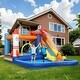 preview thumbnail 2 of 7, Qaba Inflatable Bounce House, Kids Water Slide with Splash Pool, Trampoline, Climbing Wall, Cannon - multicolored