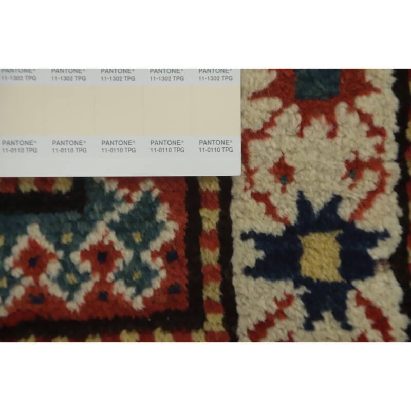 Hand Knotted Oriental 100% Wool Carpet Traditional All-Over Red Shiraz Area Rug - 8' 1'' X 3' 10''