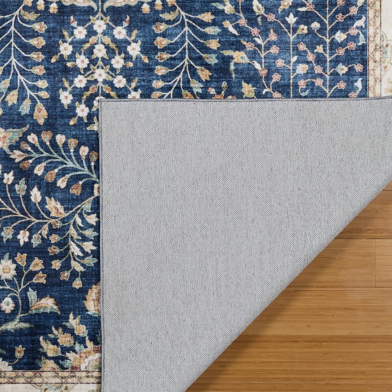 Licensed HGTV Everyday Chic Soft Flannel Zero Pile Printed Non-Slip Washable Indoor Area Rug