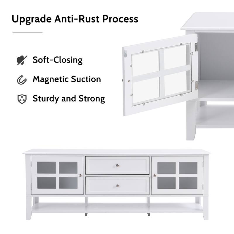 TV Stand for TVs up to 60", Entertainment Center with Multifunctional Storage Space, TV Cabinet
