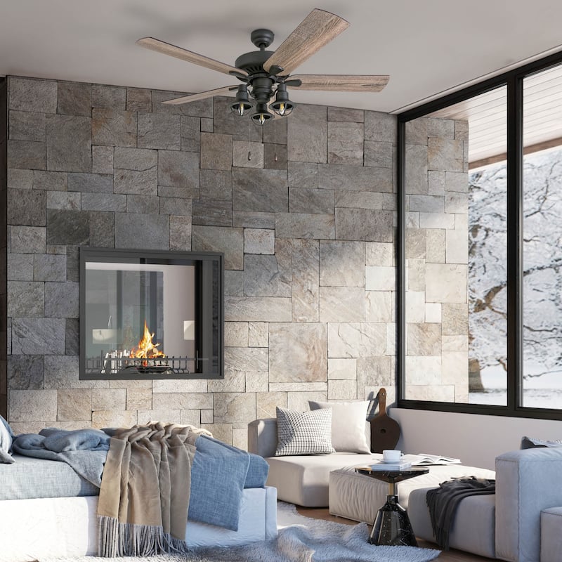 52" The Gray Barn Stormy Grain Aged Bronze Farmhouse LED Ceiling Fan