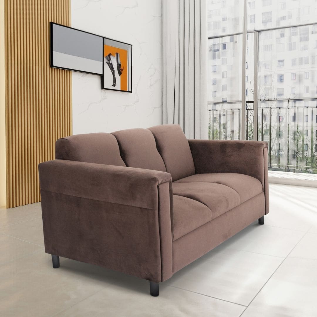 Brown suede shop futon