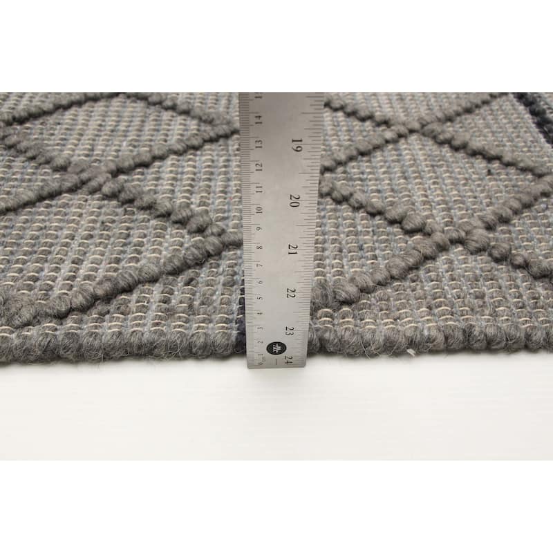 ECARPETGALLERY Braid weave Sienna Grey Wool Rug - 5'10 x 8'9