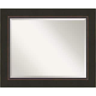 Beveled Wood Wall Mirror - Milano Bronze Frame - Outer Size: 34 x 28 in