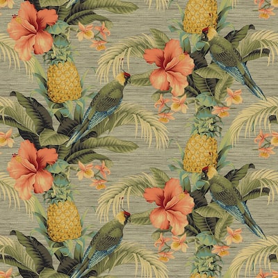 Tommy Bahama Beach Bounty Tangelo Peel & Stick Wallpaper - 20.5 in. W x 18 ft. L
