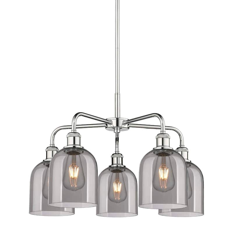 Innovations Lighting 516-5CR-15-24 Bella Chandelier Bella 5 Light 24" - Polished Chrome / Light Smoke