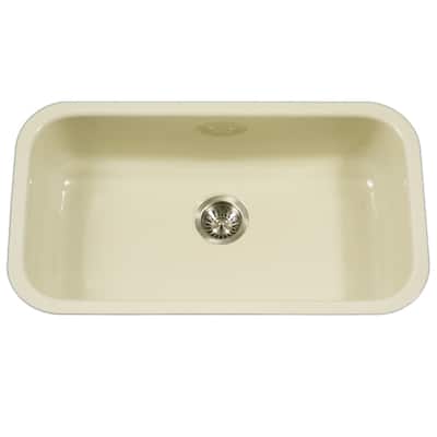 Houzer Porcela 30-9/10" Single Basin Undermount Porcelain Enameled