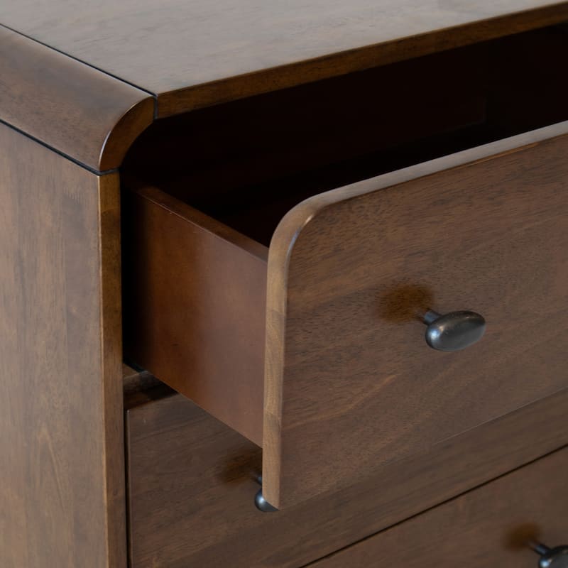 Nico Mid Century Modern 6-Drawer Double-Dresser Solid Wood