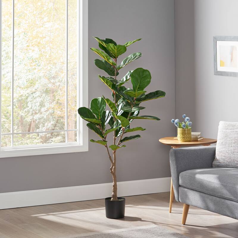 Socorro 4' x 1.5' Artificial Fiddle-Leaf Fig Tree by Christopher Knight Home - 5' x 2'