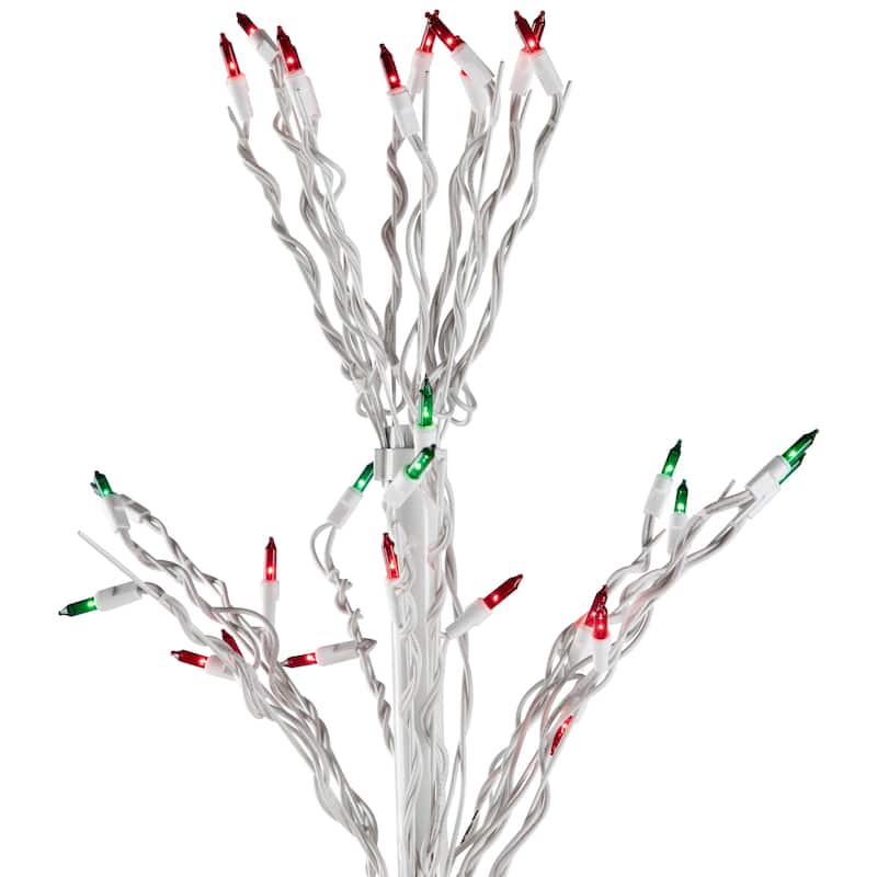 9' Christmas Cascade Twig Tree Yard Art Decoration Multi-Color Lights
