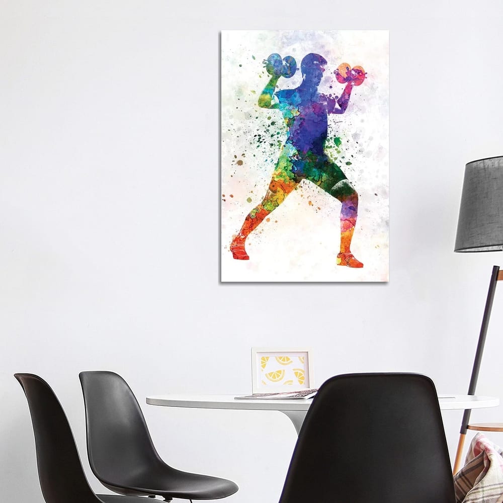iCanvas "Man Exercising Weight Training" by Paul Rommer Canvas Print