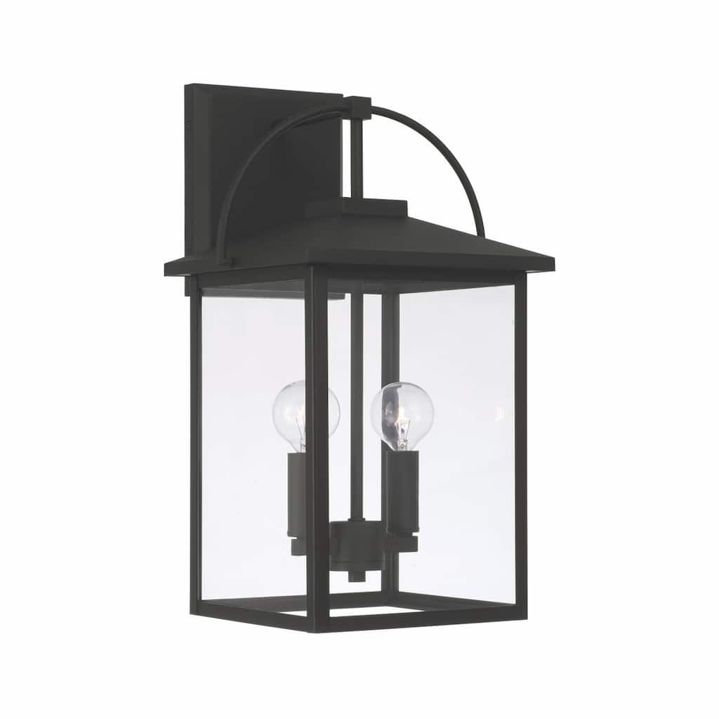 Bryson Black Outdoor Wall Lantern w/ Clear Glass