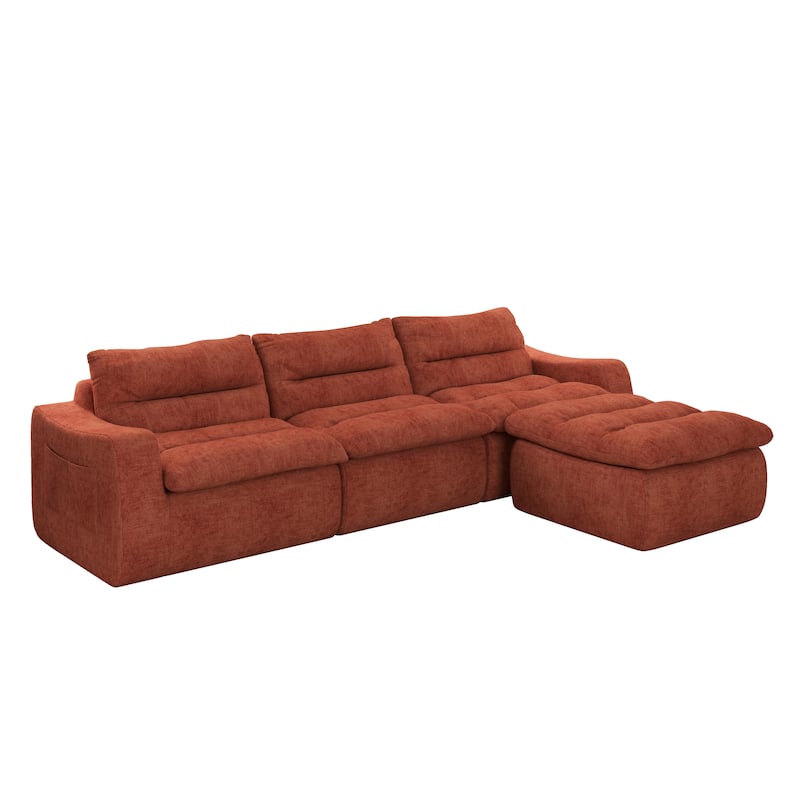 Ultra Comfy Lazy Beanbag Sofa, Modular L-Shape Compact Combined Seat