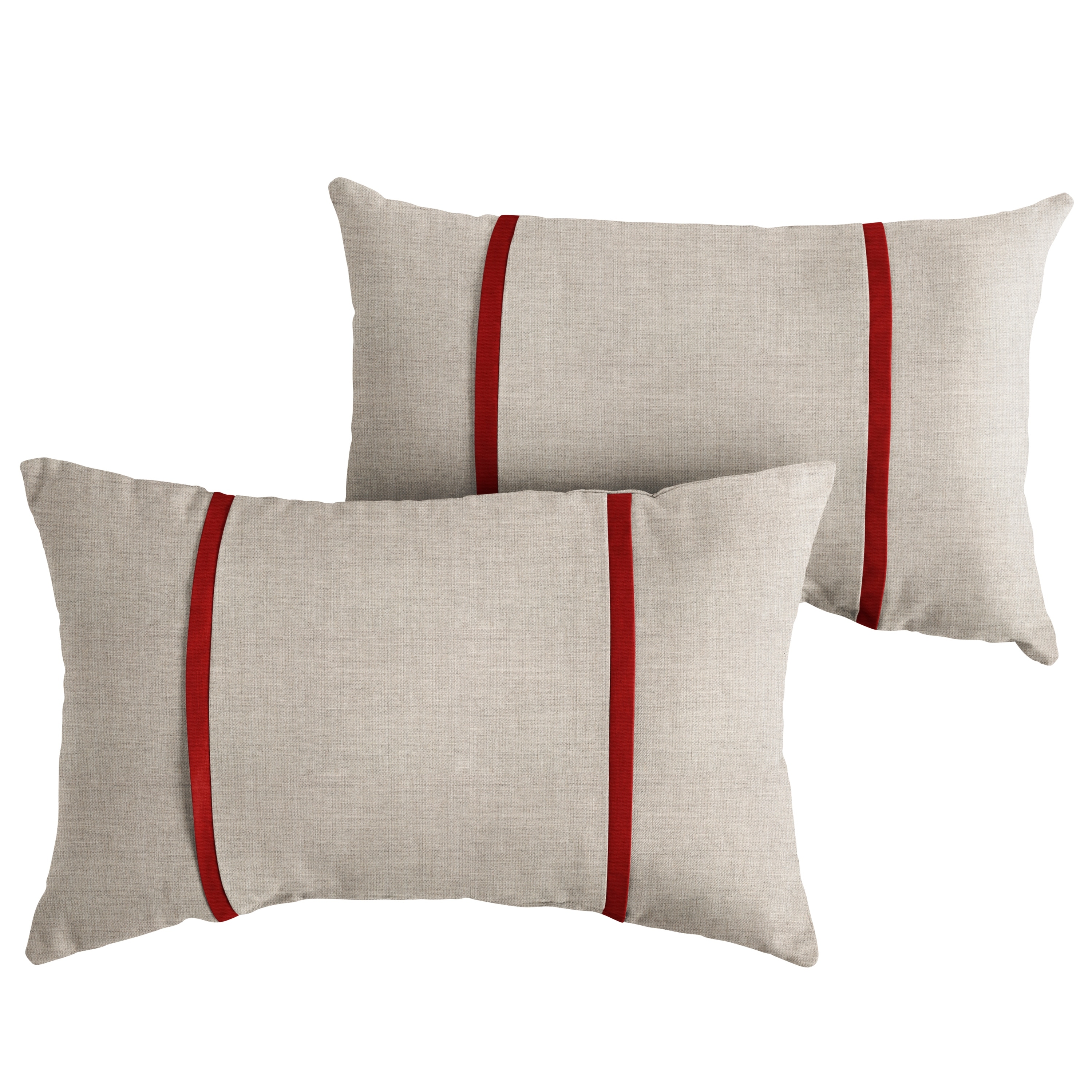 Sorra Home Sunbrella Outdoor Double Petite Flange Pillow Set of 2