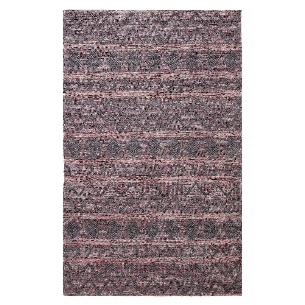 ECARPETGALLERY Braid weave Sienna Grey Wool Rug - 5'11 x 9'4
