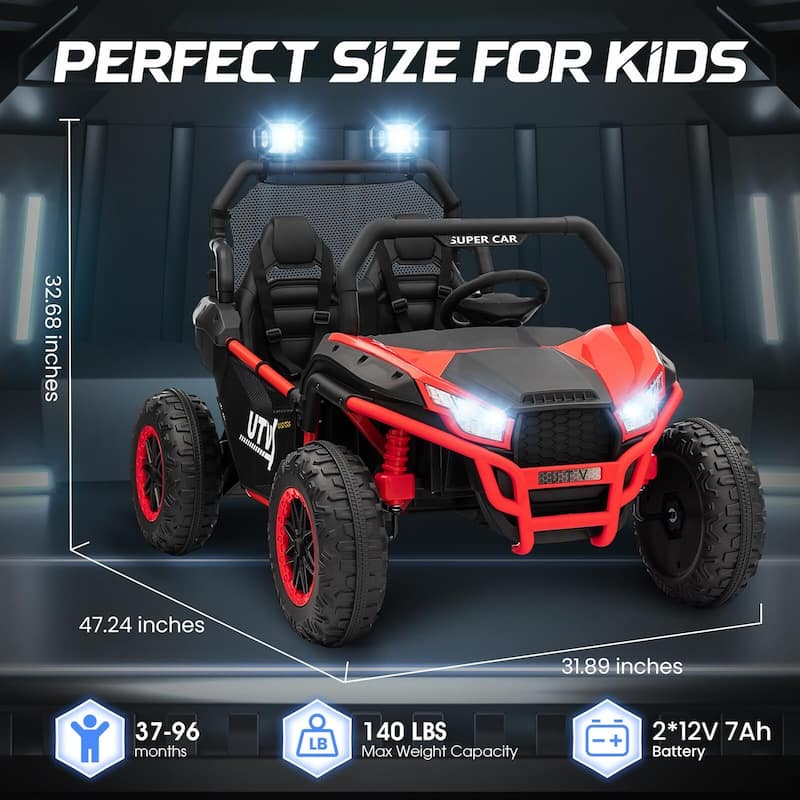 24V Kids Electric Car, 2-Seater UTV Off-Road