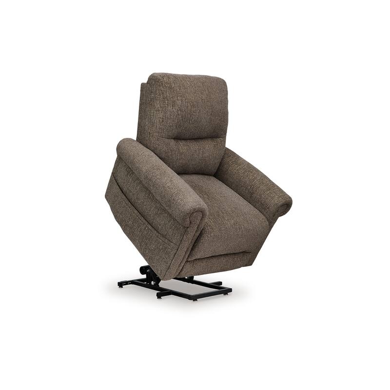 Auro Power Lift Recliner Chair, Heat Massage, Taupe Brown Polyester