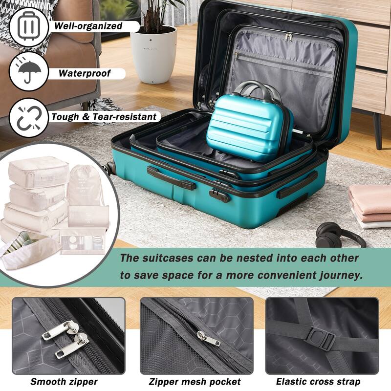 Hardshell Luggage Lightweight Luggage with Expandable Storage Space, Zipper Pocket and Universal Wheels for Business Travel