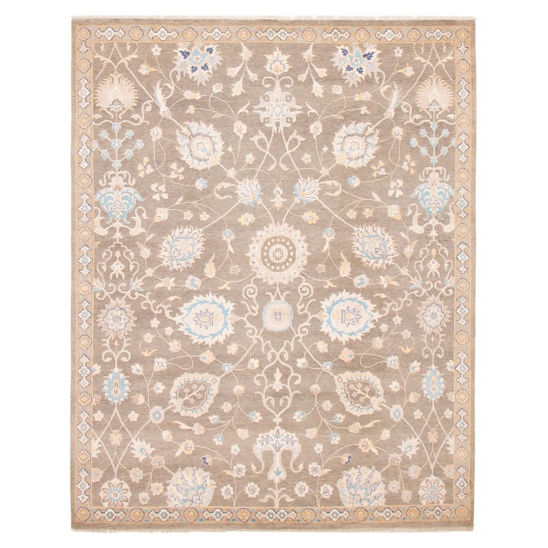 ECARPETGALLERY Hand-knotted Heritage Grey Silk, Wool Rug - 8'0 x 10'0 - Grey - 8'0 x 10'0
