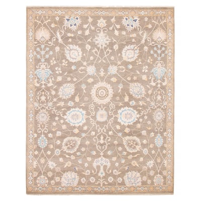 ECARPETGALLERY Hand-knotted Heritage Grey Silk, Wool Rug - 8'0 x 10'0