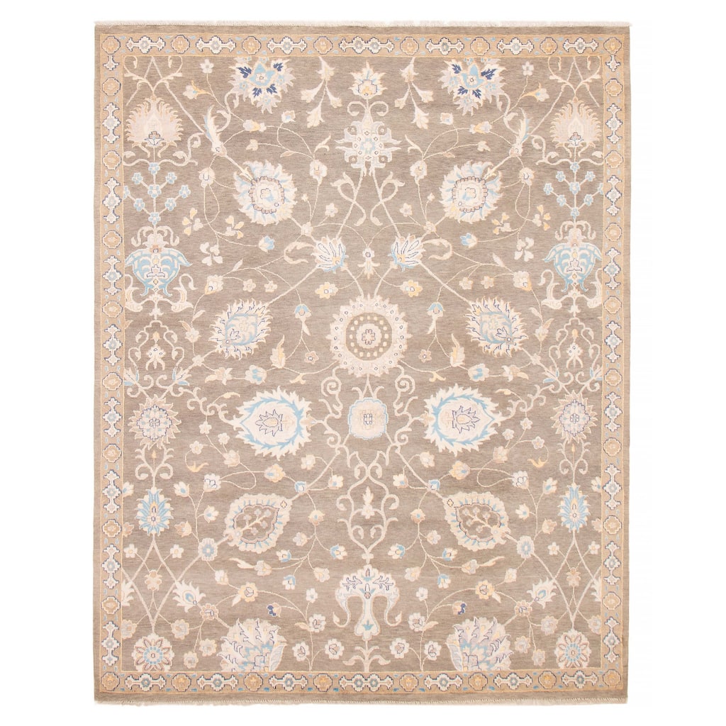 ECARPETGALLERY Hand-knotted Heritage Grey Silk, Wool Rug - 8'0 x 10'0