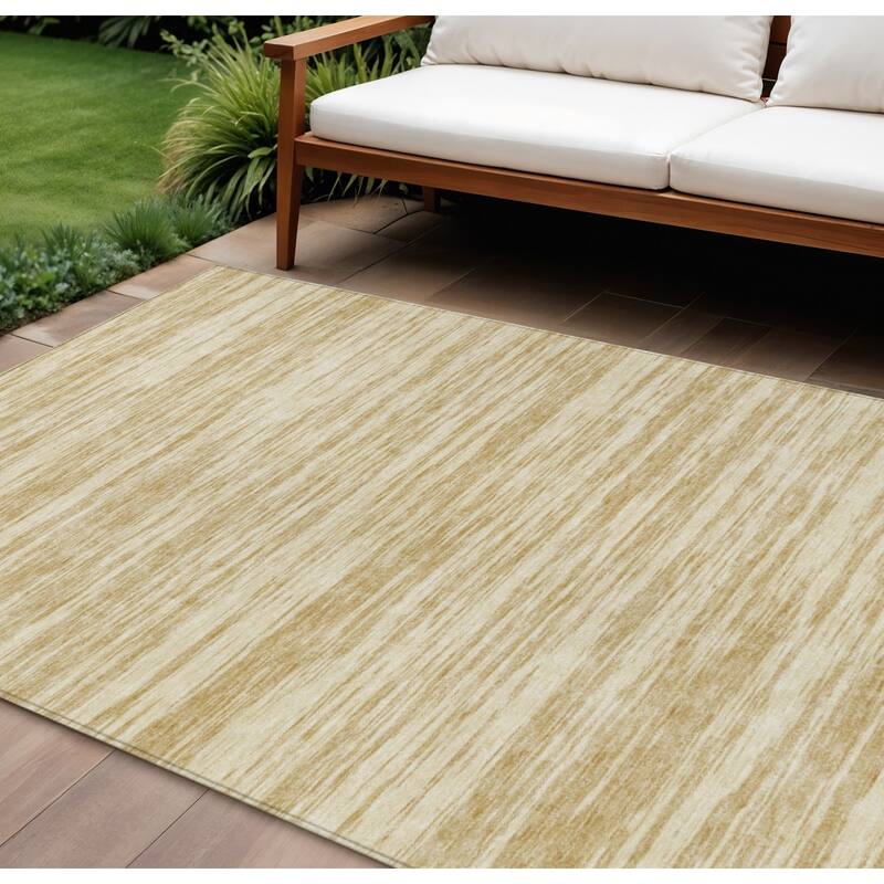 HomeRoots Abstract Modern Rectangle Outdoor Rug - 10' X 14'