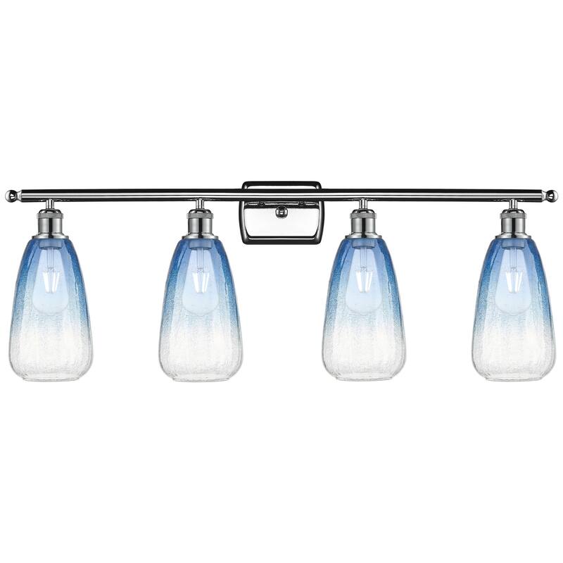 Innovations Lighting Endless Possibilities Ballston - Brookhaven Almond - 4 Light 36" Bath Vanity Light - Polished Chrome/Sapphire Blue