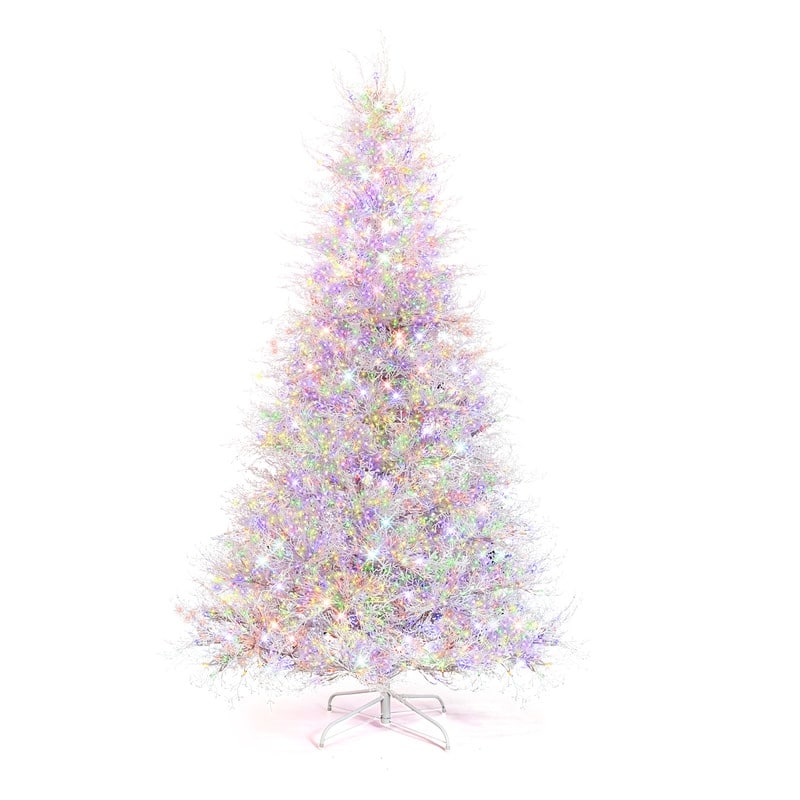 7 FT Artificial Christmas Tree with 400 Lights Stepless Dimming, 3 Color Modes,