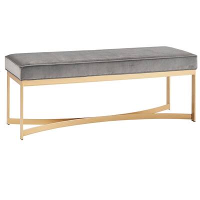 Entryway Benches Vanity Stool with Gold Metal Base & Upholstered