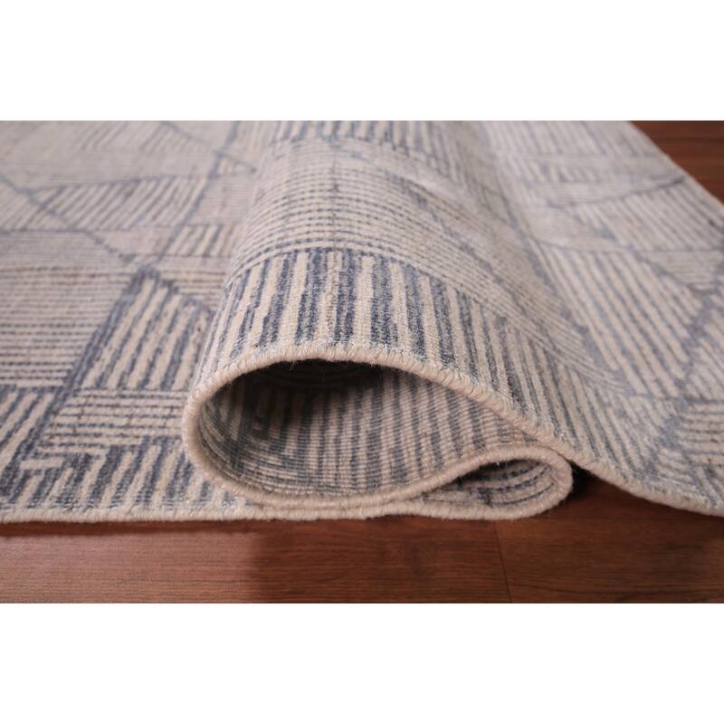 All-Over Modern Area Rug Handmade Abstract Wool Carpet - 5'4" x 7'6"