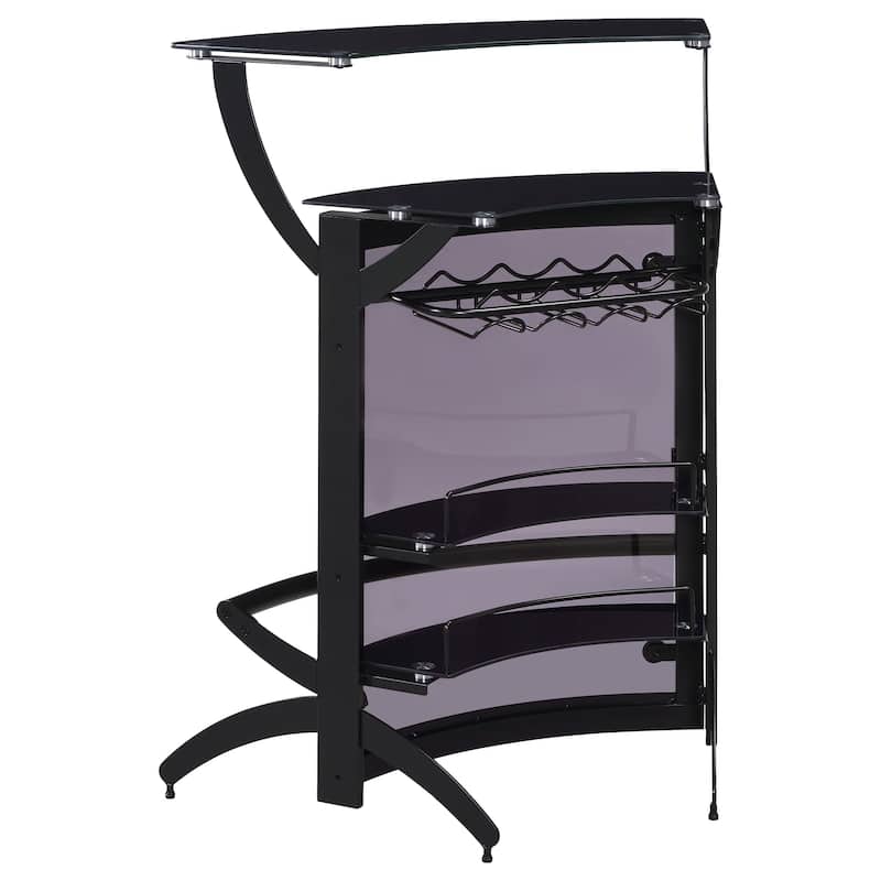 Dallas 2-shelf Curved Freestanding Home Bar Cabinet