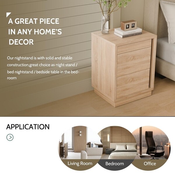Smart NFC-Locked Nightstand, Entryway Storage Cabinet with Hidden