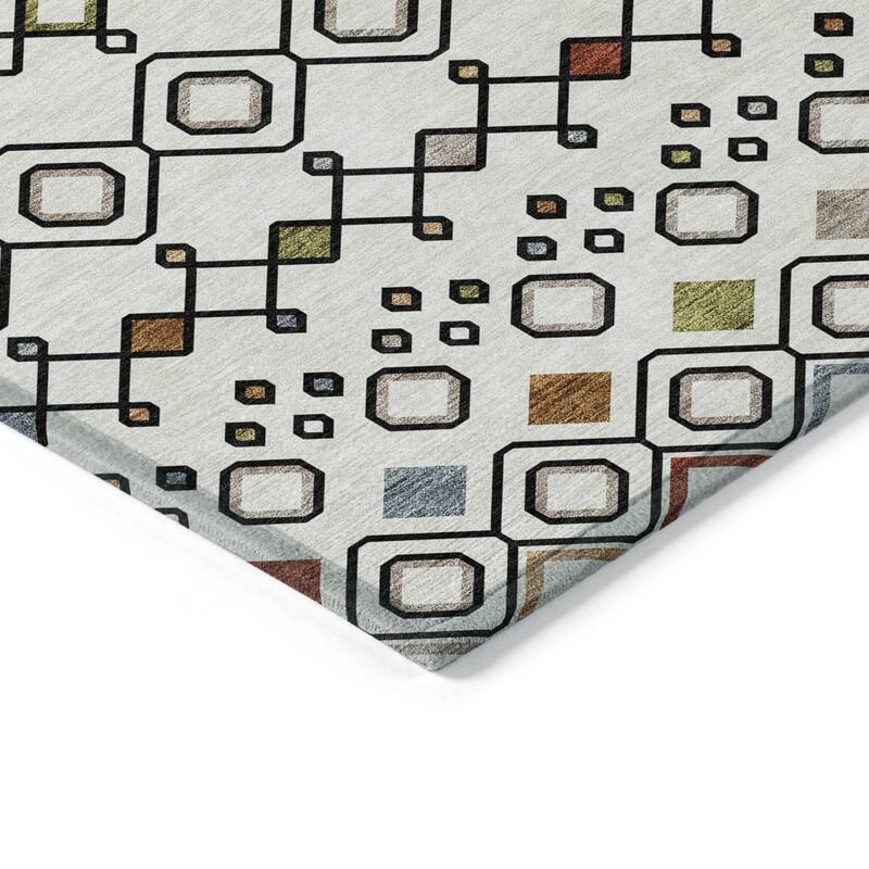 HomeRoots Geometric Modern Rectangle Outdoor Rug