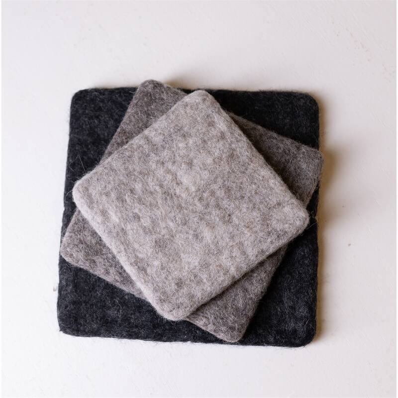 Wool Coaster Set of 3 Dia 5.85 - A - MULTI
