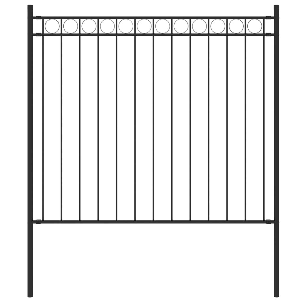 vidaXL Garden Fence Steel 5.9 ft x 2.6/3.3/3.9/4.9 ft Black