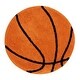 preview thumbnail 1 of 1, Sweet Jojo Designs Basketball Boy Girl Gender Neutral Accent Floor Rug 30in x 30in Orange Black Sports Themed Watercolor Vintage