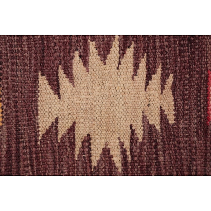 Hand Woven Oriental 100% Wool Carpet Southwestern Tribal Multi-Colored Kilim Area Rug - 12' 11'' X 10' 2''