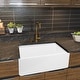 preview thumbnail 3 of 15, White Italian Fireclay Reversible Farmhouse Kitchen Sink - 29.75" x 18" x 10"